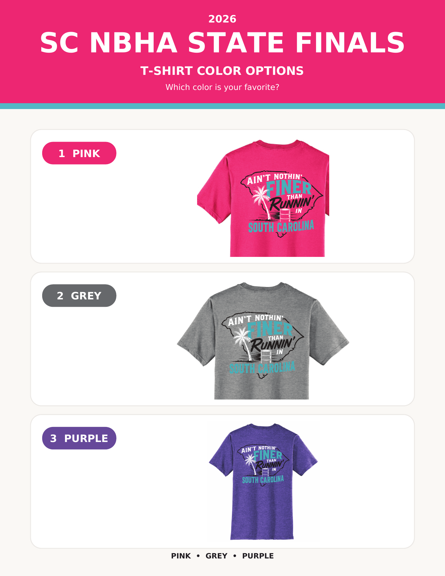 SC NBHA State Finals T-Shirt (choose pick up)