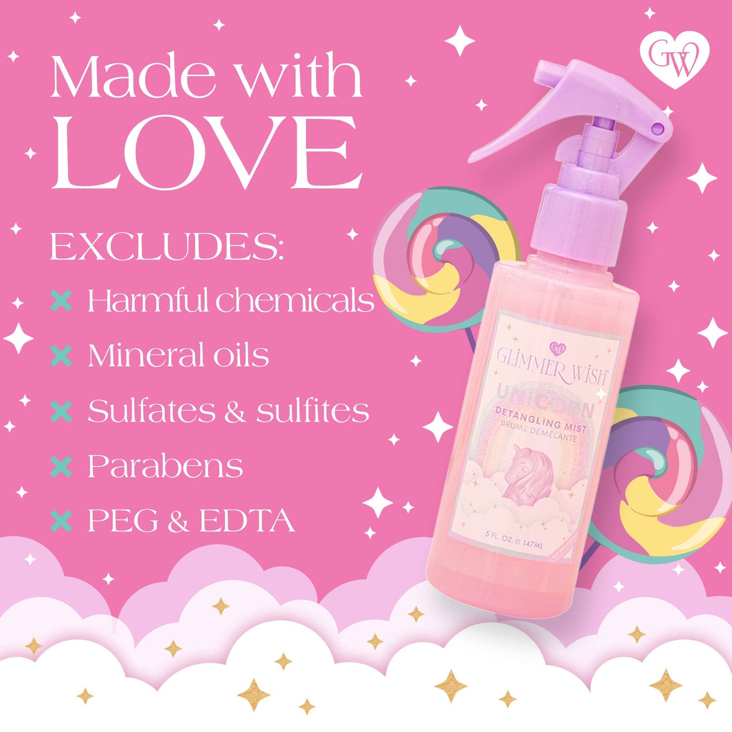 Unicorn Hair Detangling Mist | Detangler Spray, Perfect Gift