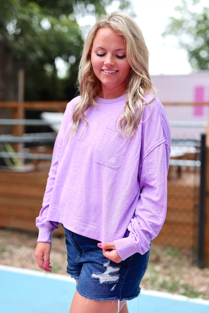 Knit Crewneck – Long Weekend Knit Crew – Lilac