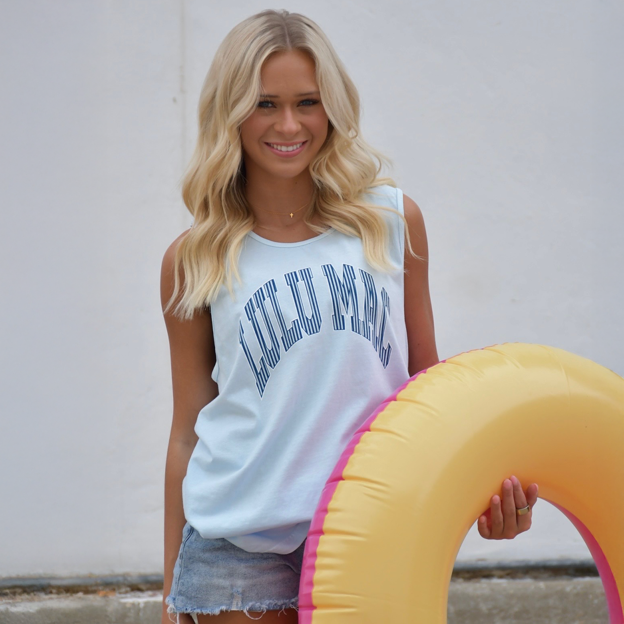 LM-TK-1050 Stripe Adult Chambray Comfort Colors Tank