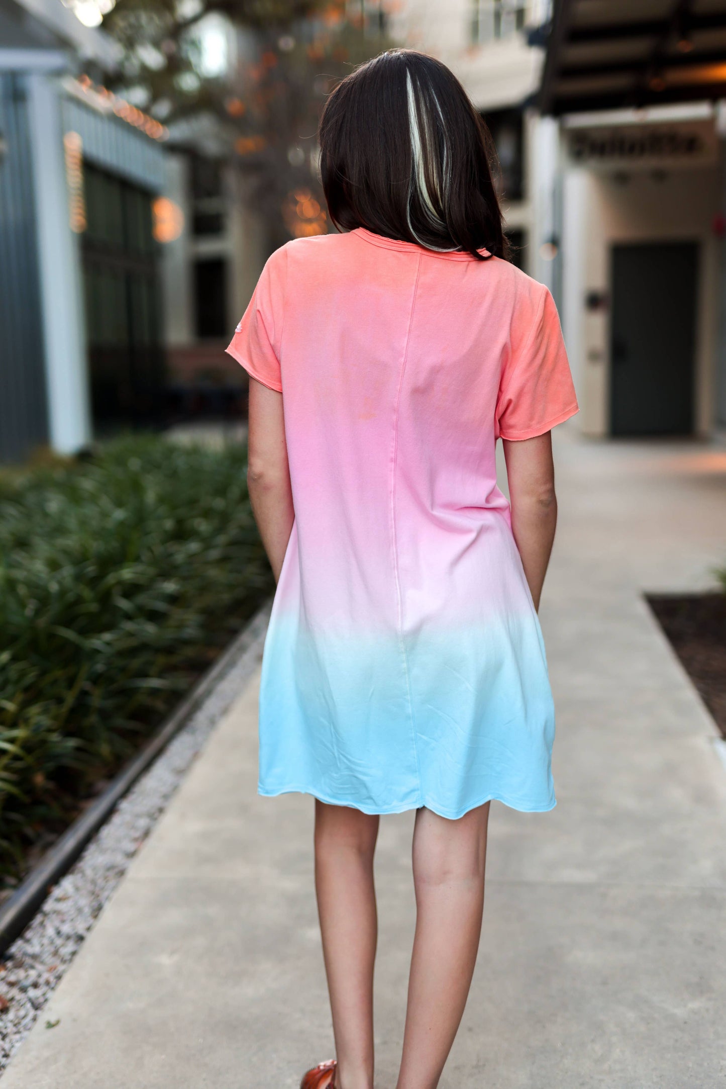 Women's Dress – Mineral Wash Tee Dress - Wildflower