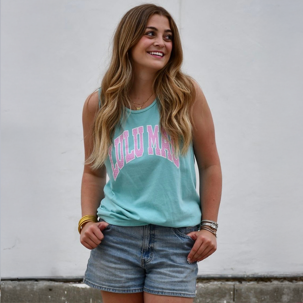 LM-TK-1050 Polka Dot Adult Chalky Mint Comfort Colors Tank