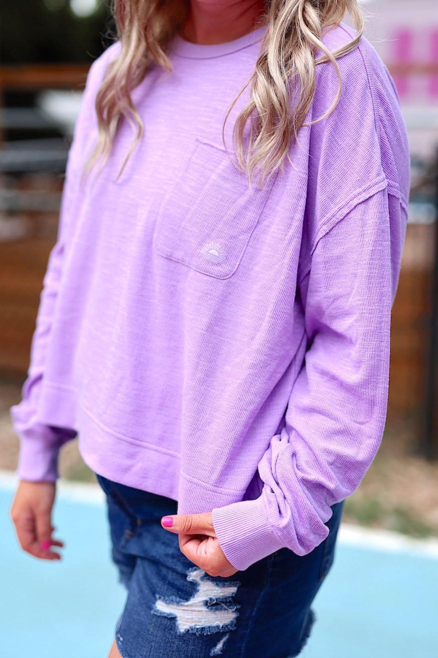 Knit Crewneck – Long Weekend Knit Crew – Lilac