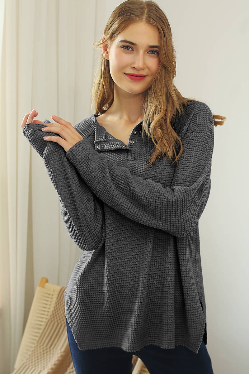 CWTTL1442_Round Neck Long Sleeved Top