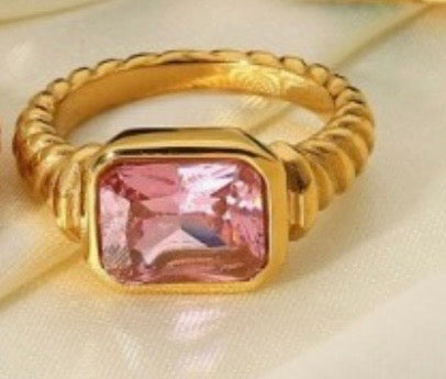 Blush Gem Gold Ring