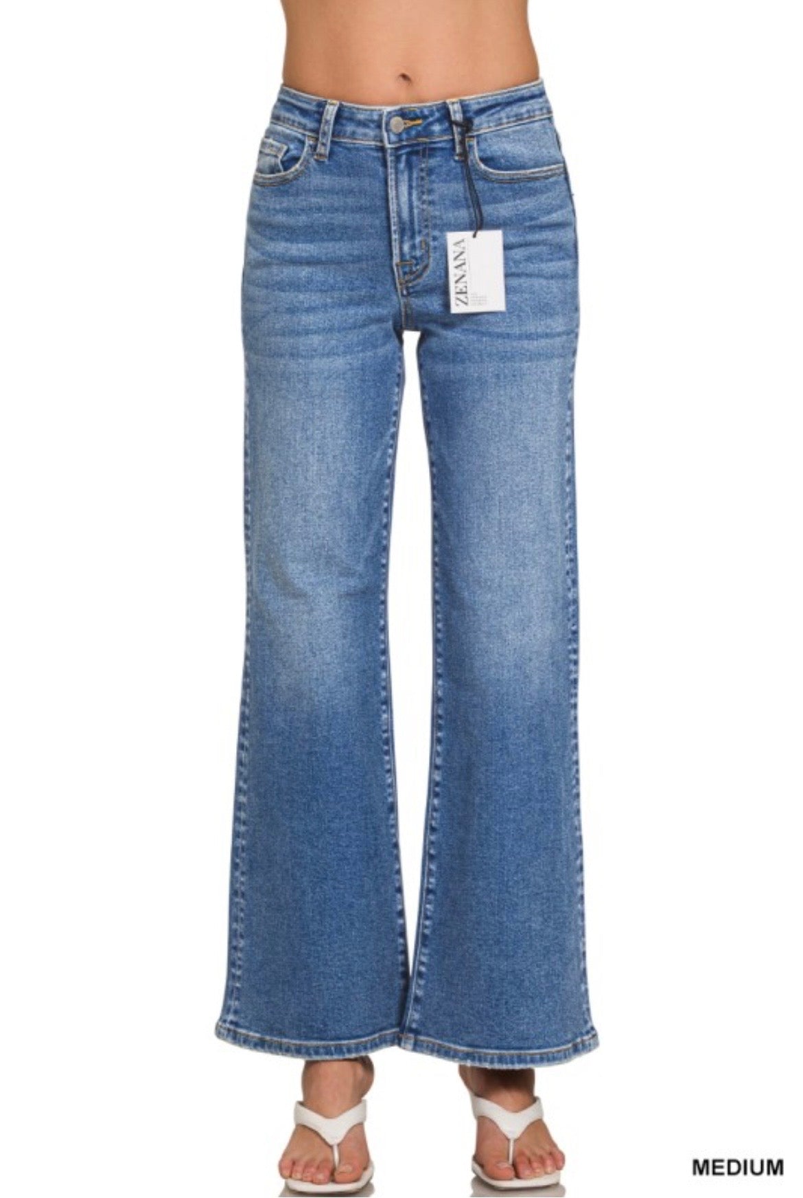Medium Wash Wide Leg