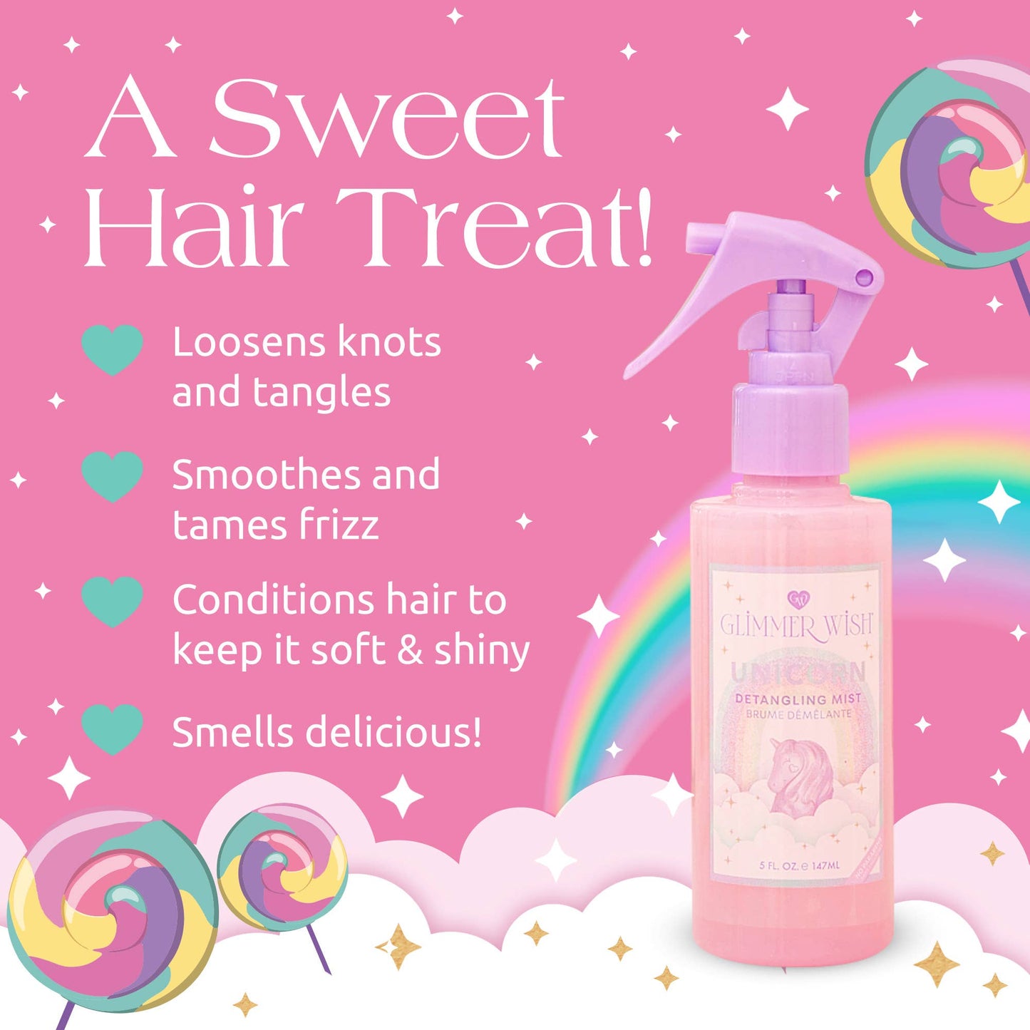 Unicorn Hair Detangling Mist | Detangler Spray, Perfect Gift