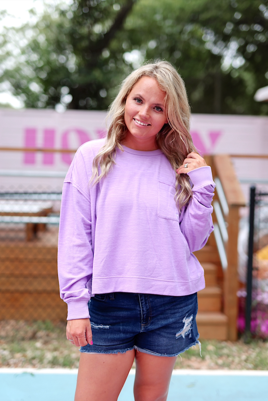 Knit Crewneck – Long Weekend Knit Crew – Lilac