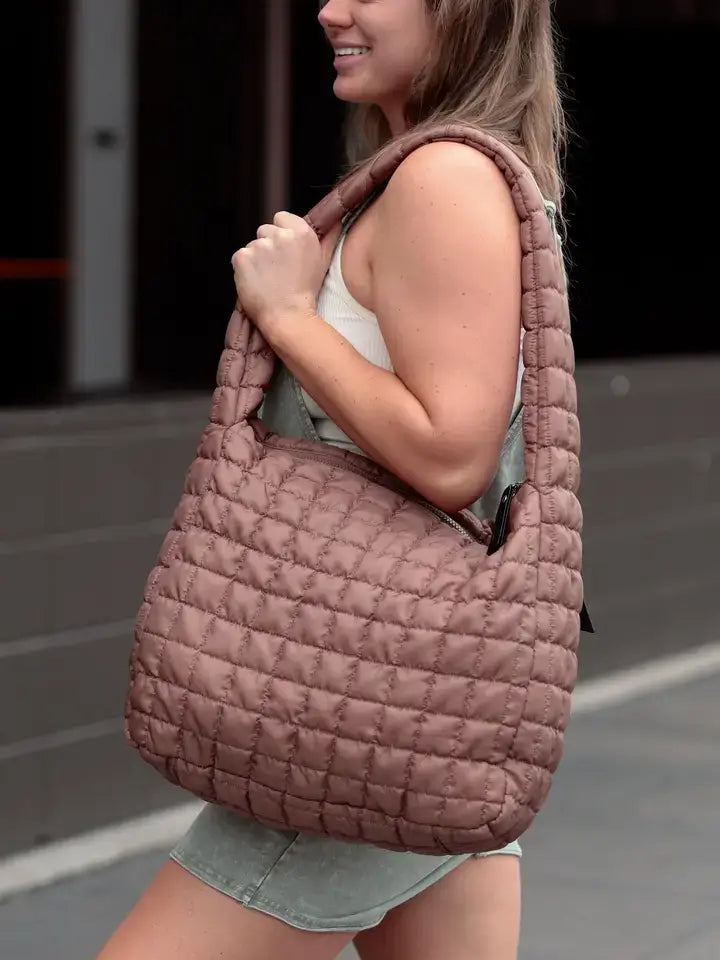 Tote Bag – On Cloud Nine Puffer Sling Purse - Espresso